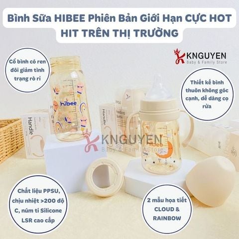  Bình Sữa Hibee Họa Tiết Cloud 