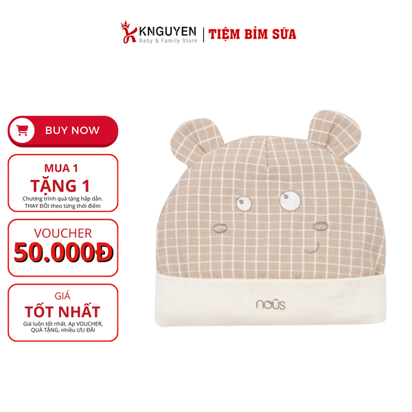  Mũ Tròn Nous Tai gấu Thêu 
