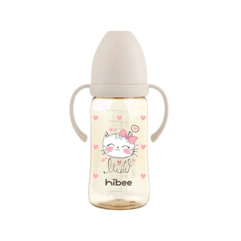  Bình Sữa Hibee Họa Tiết Mèo Nơ Hồng 