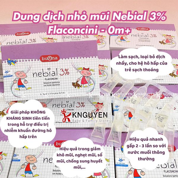  Dung Dịch Muối Ưu Trương Nebianax 3% Flaconcini (20 tép 5ml) 