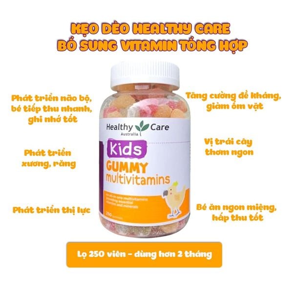 Kẹo dẻo bổ sung vitamin tổng hợp Healthy Care 250 viên 