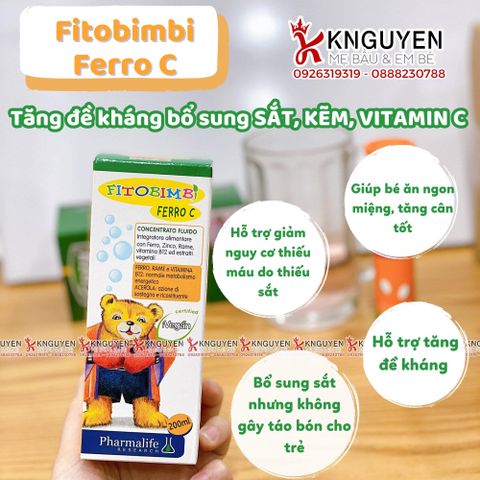  Siro Bổ Sung Sắt, Kẽm & Vitamin C Fitobimbi Ferrro C 200ml 