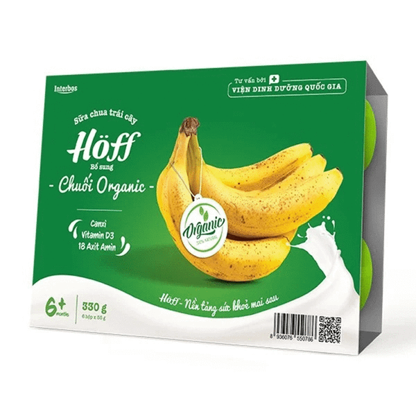  Sữa chua Organic  Hoff 6M+ (Vỉ 6 hộp x 55g) 