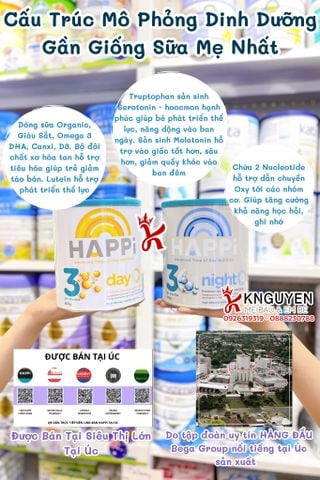  Sữa Happi ban ngày Toddler 600g (Úc) 