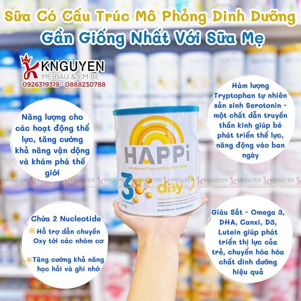  Sữa Happi ban ngày Toddler 600g (Úc) 