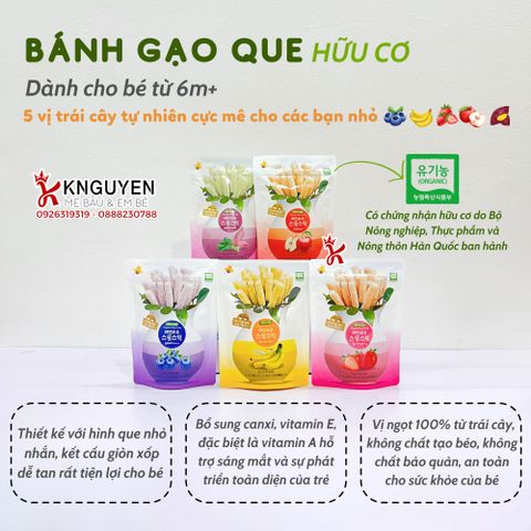  Bánh gạo Organic Farm to family Hàn dạng que 20g (6m+) 