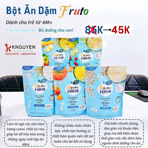  Bột Ăn Dặm Fruto Nga 4m+ 