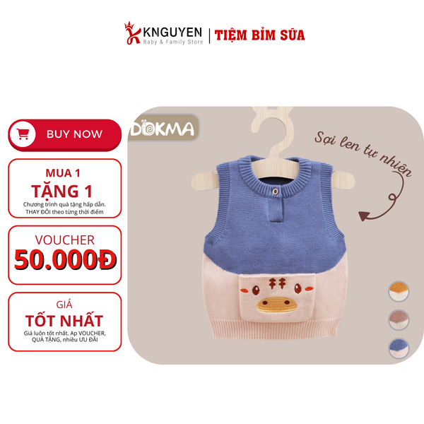  Áo len gilê cổ tròn Dokma 