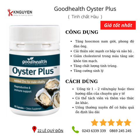  Tinh chất hàu - Oyster Plus Zinc 60 viên 