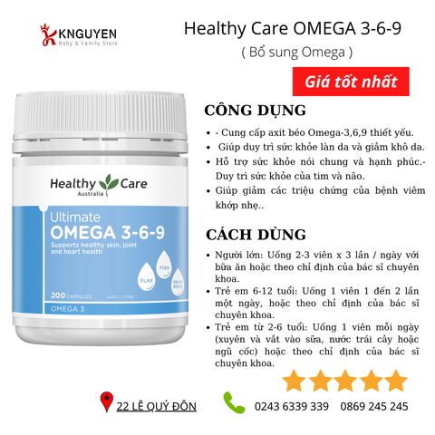  Viên uống Omega 369 Healthy Care 