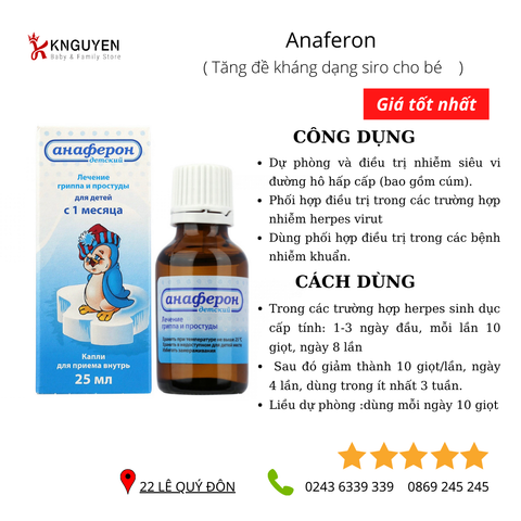  Siro tăng đề kháng Anaferon 25ml 