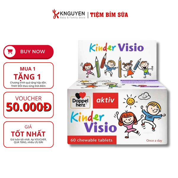  Viên sáng mắt hỗ trợ thị lực ngăn ngừa cận thị Kinder Visio Doppelherz 