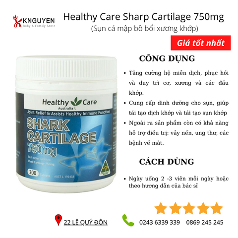  Sụn vi cá mập 750mg Healthy Care 