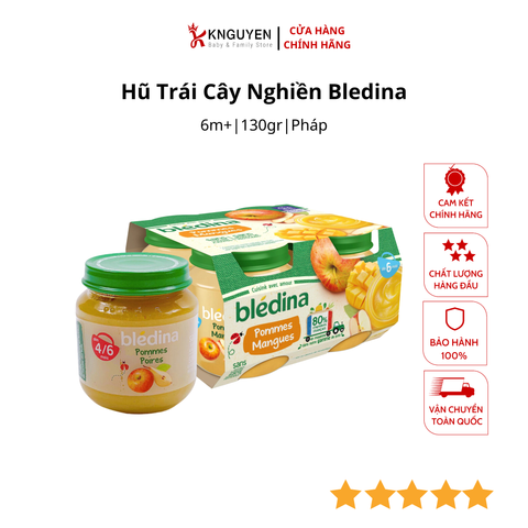  Hũ Trái Cây Nghiền Bledina 130g (6m+) 