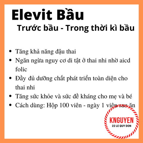  Elevit bầu 100 viên 