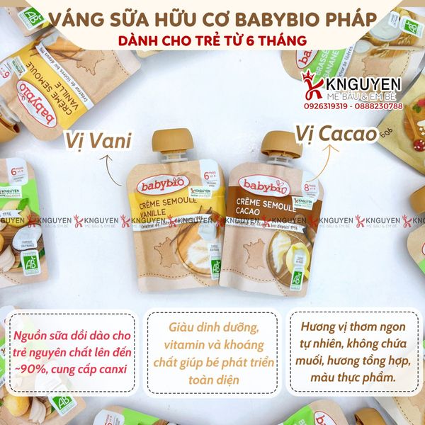  Váng sữa hữu cơ cho bé Babybio 85g 