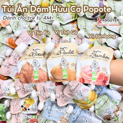  Túi ăn dặm Popote vị thịt các loại (60g) 4-6m 