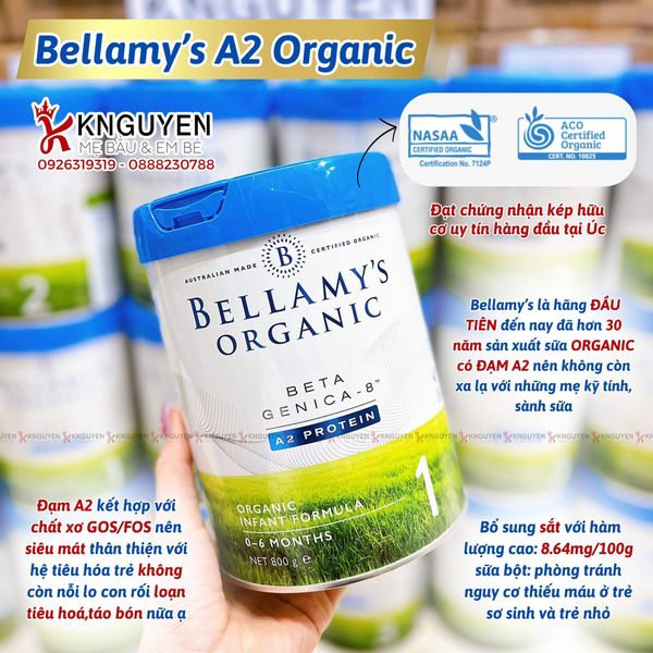  Sữa Công Thức Hữu Cơ Bellamy's  Organic Beta Genica-8 (800g) 