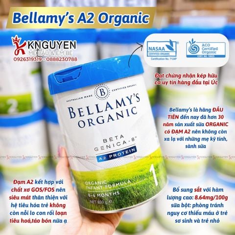  Sữa Công Thức Hữu Cơ Bellamy's  Organic Beta Genica-8 (800g) 