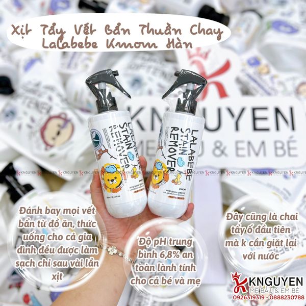 Nước xịt tẩy vết bẩn thuần chay Lalabebe K-mom 280ml 