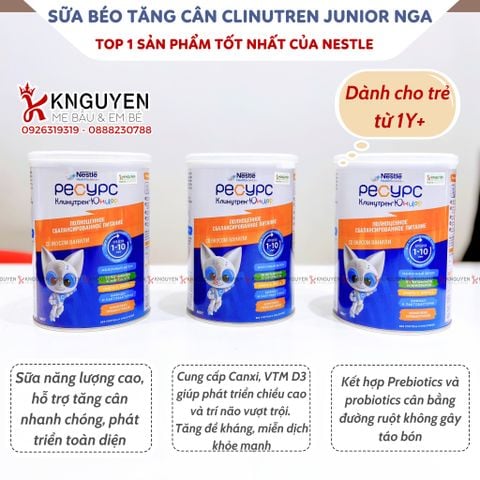  Sữa béo Clinutren Junior Nga 400g cho bé (1 đến 10 tuổi) 