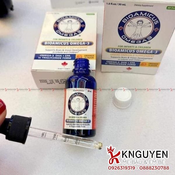  BioAmicus Omega-3 hỗ trợ não bộ và thị giác 30 ml (từ 0 tháng) 