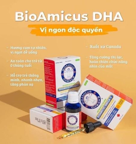  BioAmicus Omega-3 hỗ trợ não bộ và thị giác 30 ml (từ 0 tháng) 