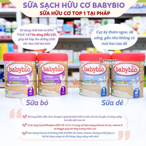  Sữa Bò Hữu Cơ Babybio Optima Bổ Sung Lợi Khuẩn 800g 