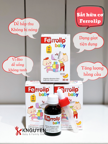  Sắt Hữu Cơ Nhỏ Giọt Ferrolip Baby 30ml 