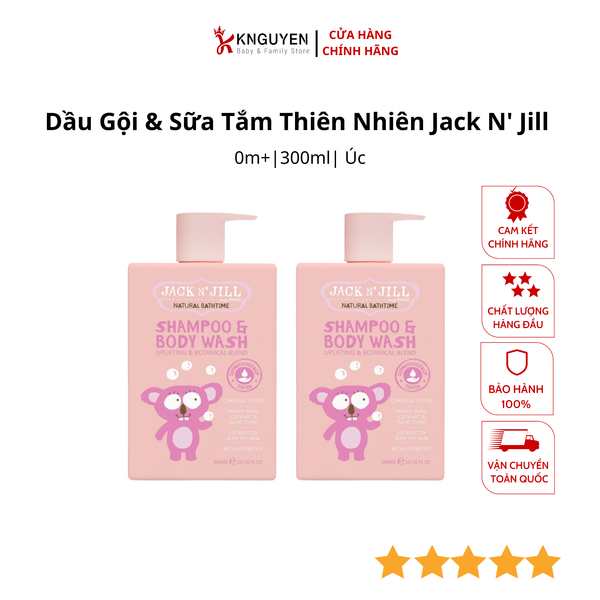  Dầu Gội & Sữa Tắm Thiên Nhiên Jack N' Jill 300ml 