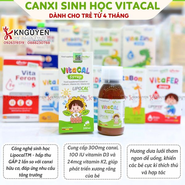  Bổ Sung Canxi & D3K2 VITACAL Syrup 100ml 
