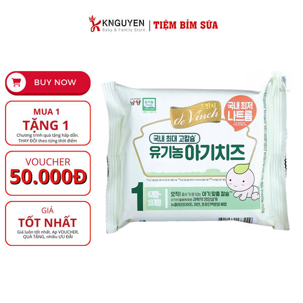  Phô Mai Tách Muối Hữu Cơ De Vinch Hàn Quốc 