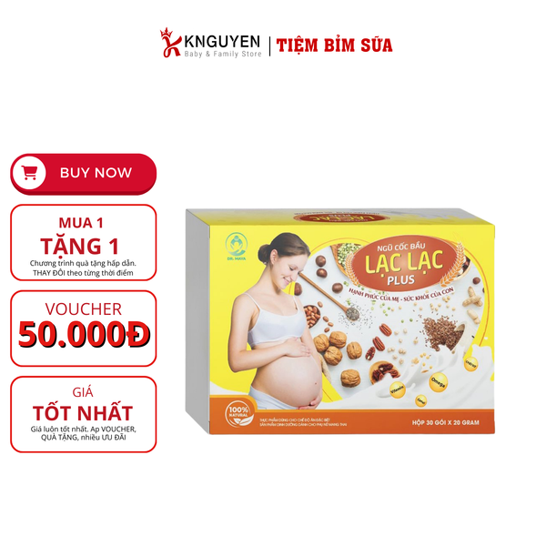  Ngũ cốc bầu Lạc Lạc Plus+ 37 loại hạt (Hộp 30 gói x 20gr) 