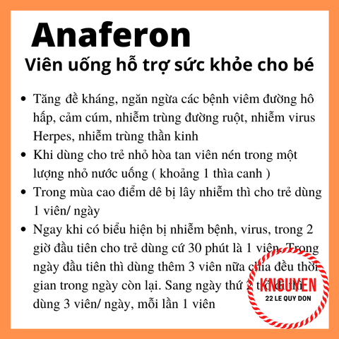  Viên tăng đề kháng Anaferon 20 viên 