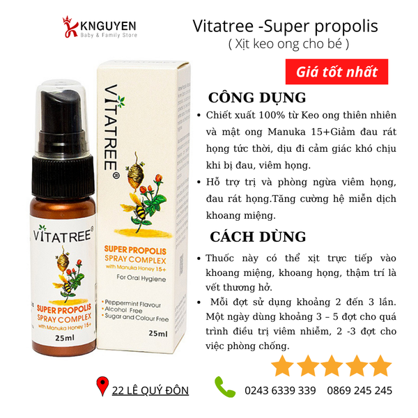  Xịt keo ong Vitatree 