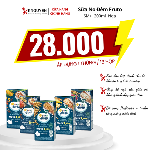  Sữa no Đêm Fruto 200ml (6m+) 
