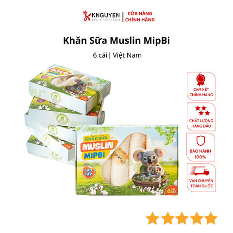 Khăn Sữa Muslin MipBi 6 Cái 