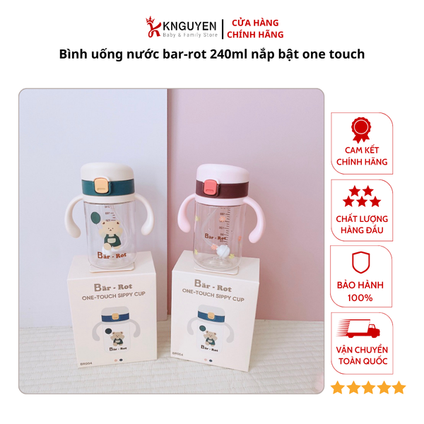  Bình uống nước bar-rot 240ml nắp bật one touch 