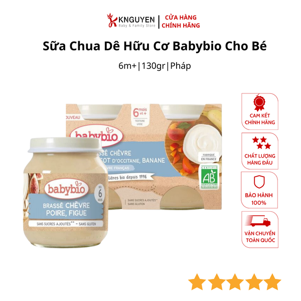  Sữa Chua Dê Hữu Cơ Babybio Cho Bé (130g) 