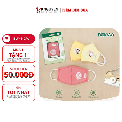  Set 3 Khẩu Trang Vải DOKMA Sợi Tre 