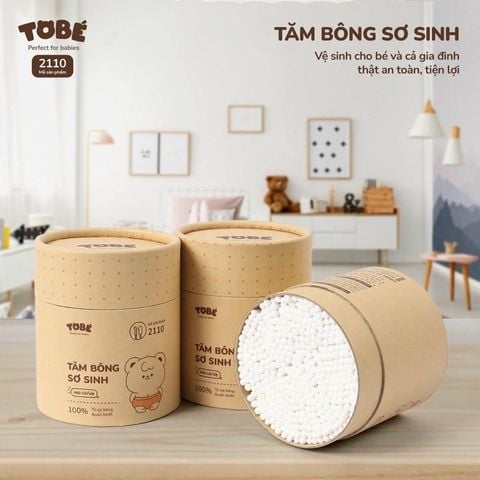  Tăm Bông Sơ Sinh ToBé (400 que/1 hộp) 