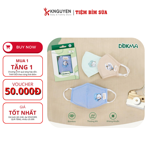 Set 3 Khẩu Trang Vải DOKMA Sợi Tre 