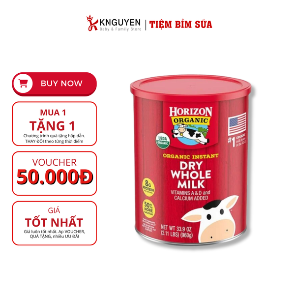  Sữa tươi Horizon organic dạng bột US 870gr 