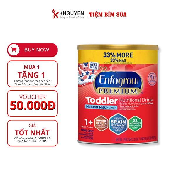  Sữa bột Enfagrow PREMIUM Toddler Next Step Natural Milk Powder, 32 OZ - 907gram 