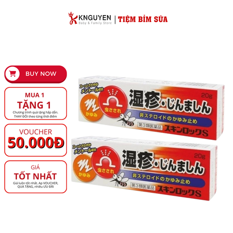  Kem bôi giảm ngứa không steroid cho vết côn trùng cắn Skin Lock S 20g 