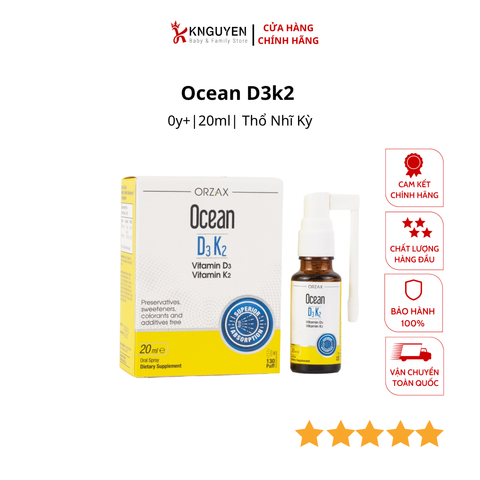  Ocean D3K2 Hỗ Trợ Bổ Sung Vitamin D3, K2 Cho Trẻ chai 20ml 