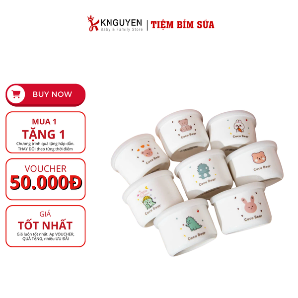  Hũ sứ ăn dặm cho bé Cocobear có vạch chia ml 