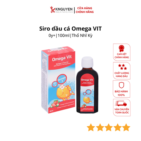  Siro dầu cá Omega Vit bổ sung khoáng chất, tăng khả năng chống oxy hoá chai 100ml 
