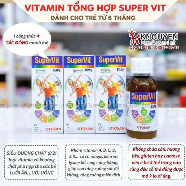  Vitamin tổng hợp Supervit Baby - Otosan - Italy - Chai 150ml 