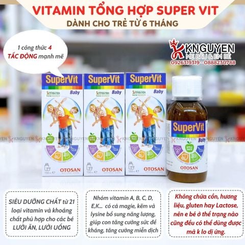  Vitamin tổng hợp Supervit Baby - Otosan - Italy - Chai 150ml 